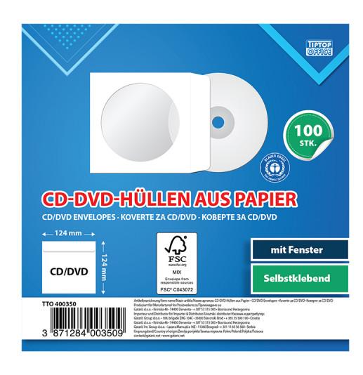 Omot za CD, Bijela, 100/1